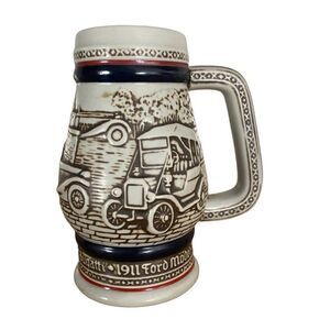 Vintage AVON Beer Stein Antique Cars 1982 Handcrafted in Brazil Automobiles 80's